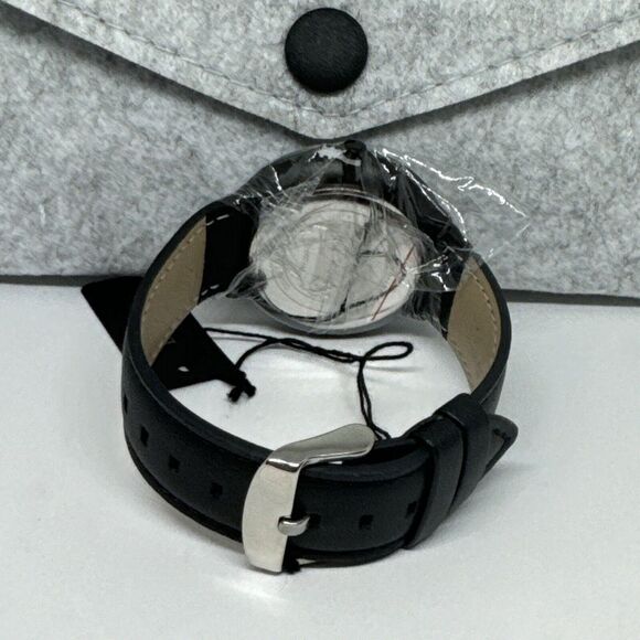 Burei S-6024M Men Black Leather Strap Analog Fashion Minimalist Watch YAY124 - Picture 10 of 12